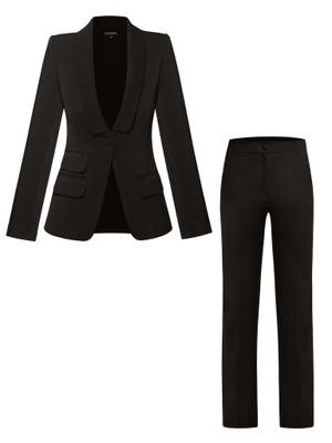 Vision Tailored Blazer & Trousers Suit, Black (XXL)
