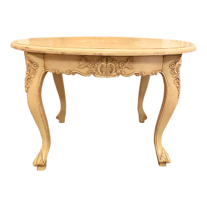 2000's French Country Louis XV Round Painted Dining Table