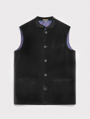 Black Velvet Nehru Gilet