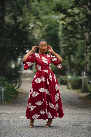 Serena Burgundy Midaxi Dress