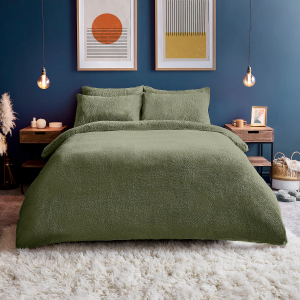 Silentnight Teddy Fleece Duvet Cover Set - Sage King Size 220x230cm