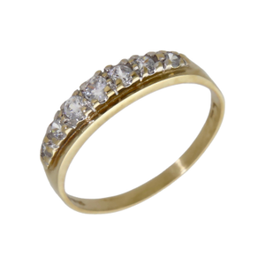 Pre-Owned 9ct Yellow Gold Graduated Cubic Zirconia Dress Ring
