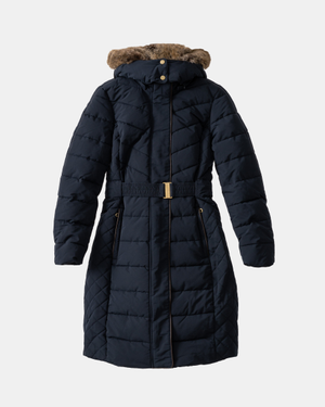 Joules Aspen Womens Long Parka - Navy