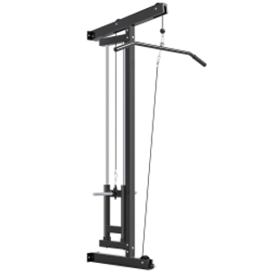 SPORTNOW Máquina de remo para entrenamiento, equipo de fitness montado en pared, máquina de poleas para gimnasio en casa, acero, negro