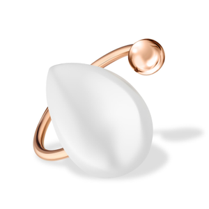 Marry Yourself Pearl White Curve Ring Rose Gold (P 1/2 (UK))
