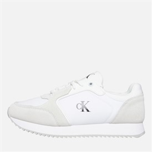 Calvin Klein Jeans Womens Lace Up Runner Trainers Bright White/Black