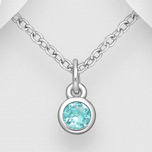 Signature Silver December Blue Topaz Zirconia Necklace