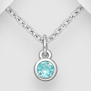 Signature Silver December Blue Topaz Zirconia Pendant
