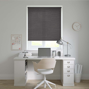 No Drill Cairo Black Roller Blinds: 1727mm x 1143mm Recess