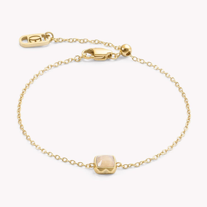 Elegance Gold Plated Bracelet Cream Jade June Birthstone