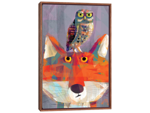 Miffed Fox With Pesky Little Owl