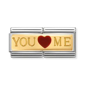 Classic Gold You and Me Double Charm
