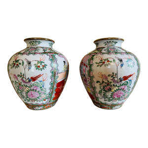 Vintage Chinoiserie Vases, a Pair