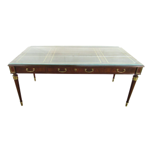 Karges Solid Mahogany Leather Top Executives Desk