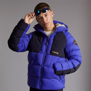 Napapijri Mens Moesa Puffer Hooded Jacket Royal Blue