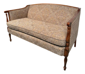 Mid 20th Century Paisley Sheraton Loveseat