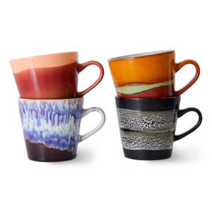 HKLIVING 70s Ceramics Americano Mug - Friction (Set of 4)