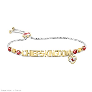 1.5-Carat Crystal Kansas City Chiefs Fan Cheer Bracelet