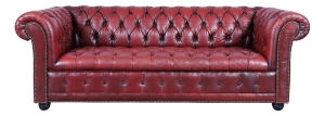 1960s Vintage Oxford Red Leather Chesterfield Sofa