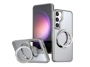 Magnetic Ring / Stand Case for Samsung A17 - Silver