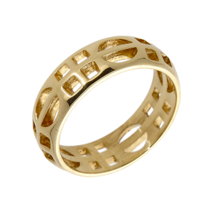 Pre-Owned 9ct Yellow Gold Rennie MacIntosh Style 6mm Band Ring