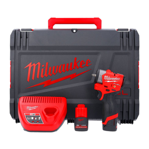 Milwaukee M12FSCIWF14-252X 12V M12 FUEL Sub Compact Cordless Brushless Impact Wrench 1/4" Friction Ring With 2 x 2.5Ah High Output Batteries, Charger & Case