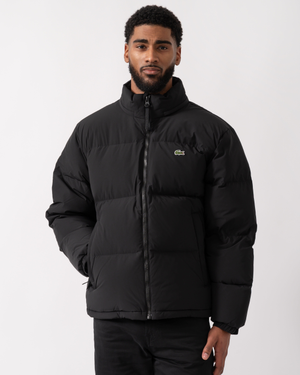 Lacoste Water-Repellent Packable Hood Mens Down Jacket - Black 031