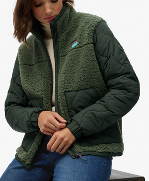 Giacca Ibrida in Pile Sherpa