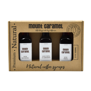 Mount Caramel - Zestaw syropów 3 x 100ml Karmel - Róża - Malina w czekoladzie