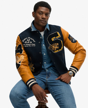 Giacca Varsity con Patch Vintage