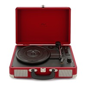 AVCOM Suitcase Turntable with Bluetooth, Red