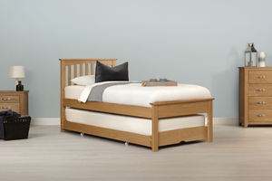 Heywood Solid Natural Oak Guest Bed (Low Foot End) - 3ft Single