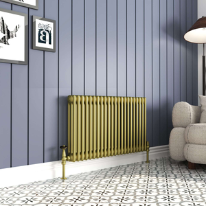 GLO Kensington Range - Column Radiator Horizontal - Gold - 600x1000mm
