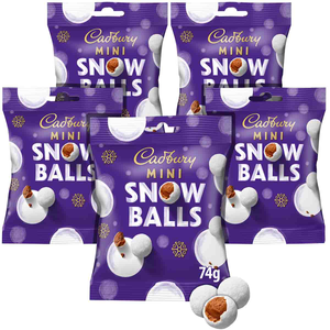 Cadbury Mini Snow Balls Chocolate Bag 74g (Bundle of 5)
