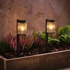 Set of 2 Holkham Fluted Solar Stake Lights
