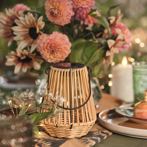 Hygge Wicker Style Solar Lantern
