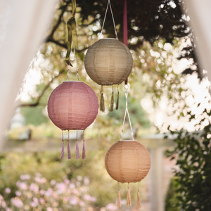 Set of 3 Lucena Tassel Solar Lanterns