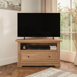 Brennan Natural Solid Oak Corner TV Unit