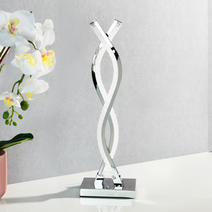 Freya & Sol Glam Wave Table Lamp Silver With White LED