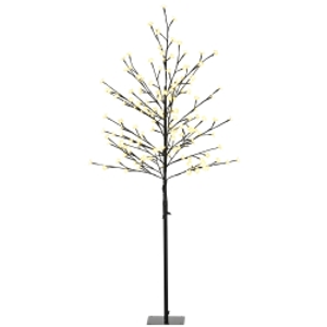 HOMCOM Luz de Árbol de Cerezo con 150 Luces LED Lámpara Decorativa de Flor de Cerezo para Interiores 17x17x150 cm Negro