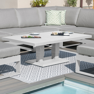Maze - Amalfi/New York Aluminium Rectangular Rising Table (Table Only) - White