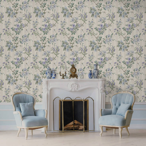 Holden Decor Hampton Gardens Neutral/Blue Wallpaper - 13911