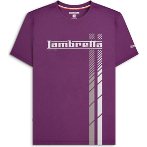 Lambretta Mens Fade Racing Stripe Short Sleeve T-Shirt - M / Winter Bloom