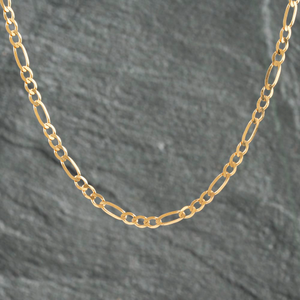Pre-Owned 9ct Yellow Gold 3+1 18 Inch Figaro Chain 41021497