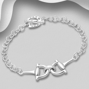 Signature Silver Horse Snaffle & Horseshoe Bracelet