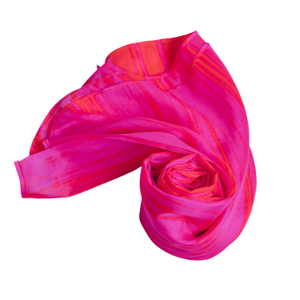 Hot Pink Brushstroke Silk Scarf – Hand-Dyed Mulberry Silk Shawl, Beach & Pool Party Cover-Up (one size)