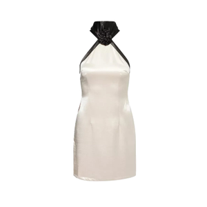 Rosella Satin Halterneck Mini Dress (M)