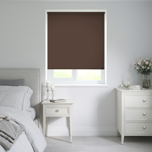 No Drill Libra Dark Brown Roller Blinds: 530mm x 950mm Recess