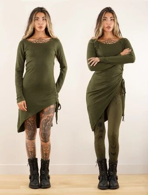 'Pull long asymétrique "Silbéa", Vert kaki'