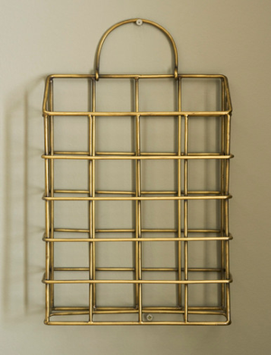 Brompton Wall Letter Holder - Iron, Antique Brass Finish